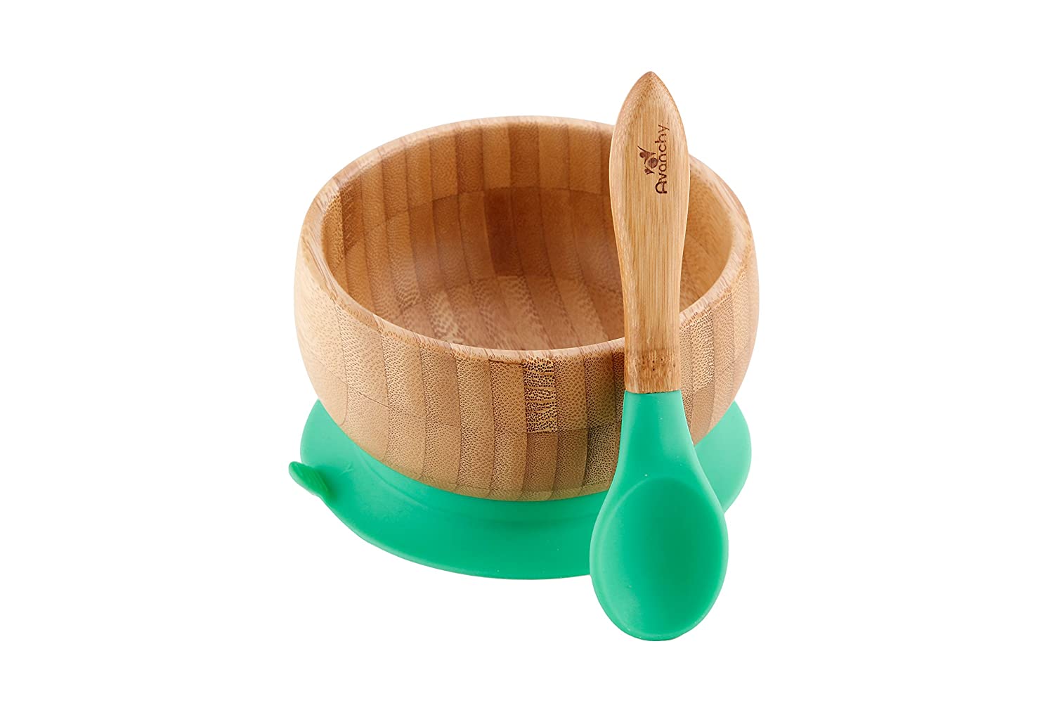 Organic Bamboo Infant Feeding Bowls + Soft Tip Silicone Spoon Set, BPA Free - Eco Trade Company