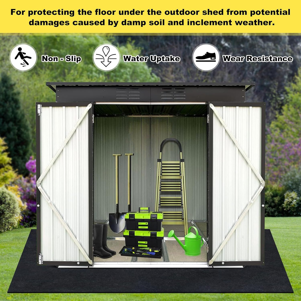 Shed Mat, Outdoor Storage Shed Flooring Mat, Carport Garage Floor Mat