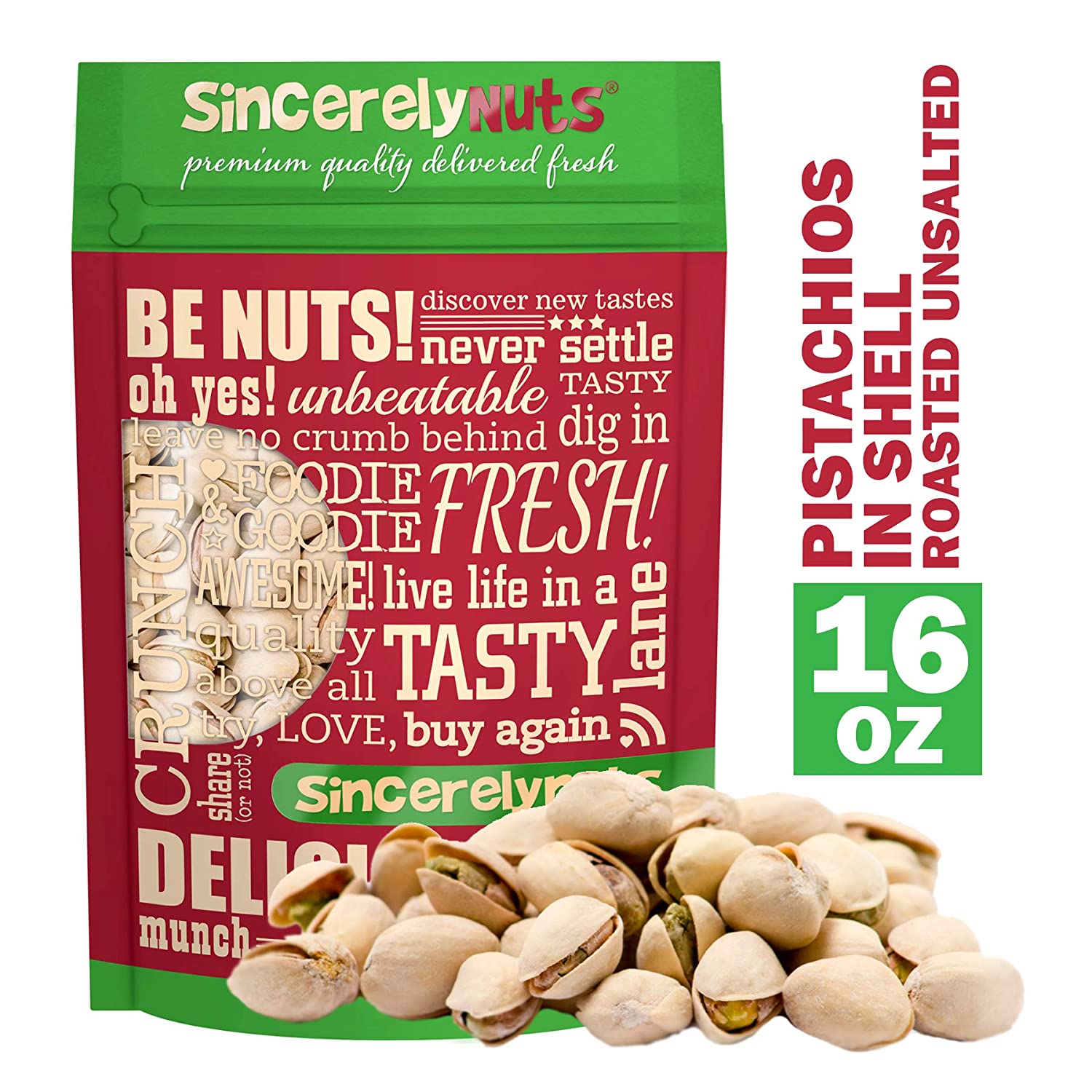 Sincerely Nuts Large Pistachios Roasted & Unsalted in Shell - Eco Trade Company