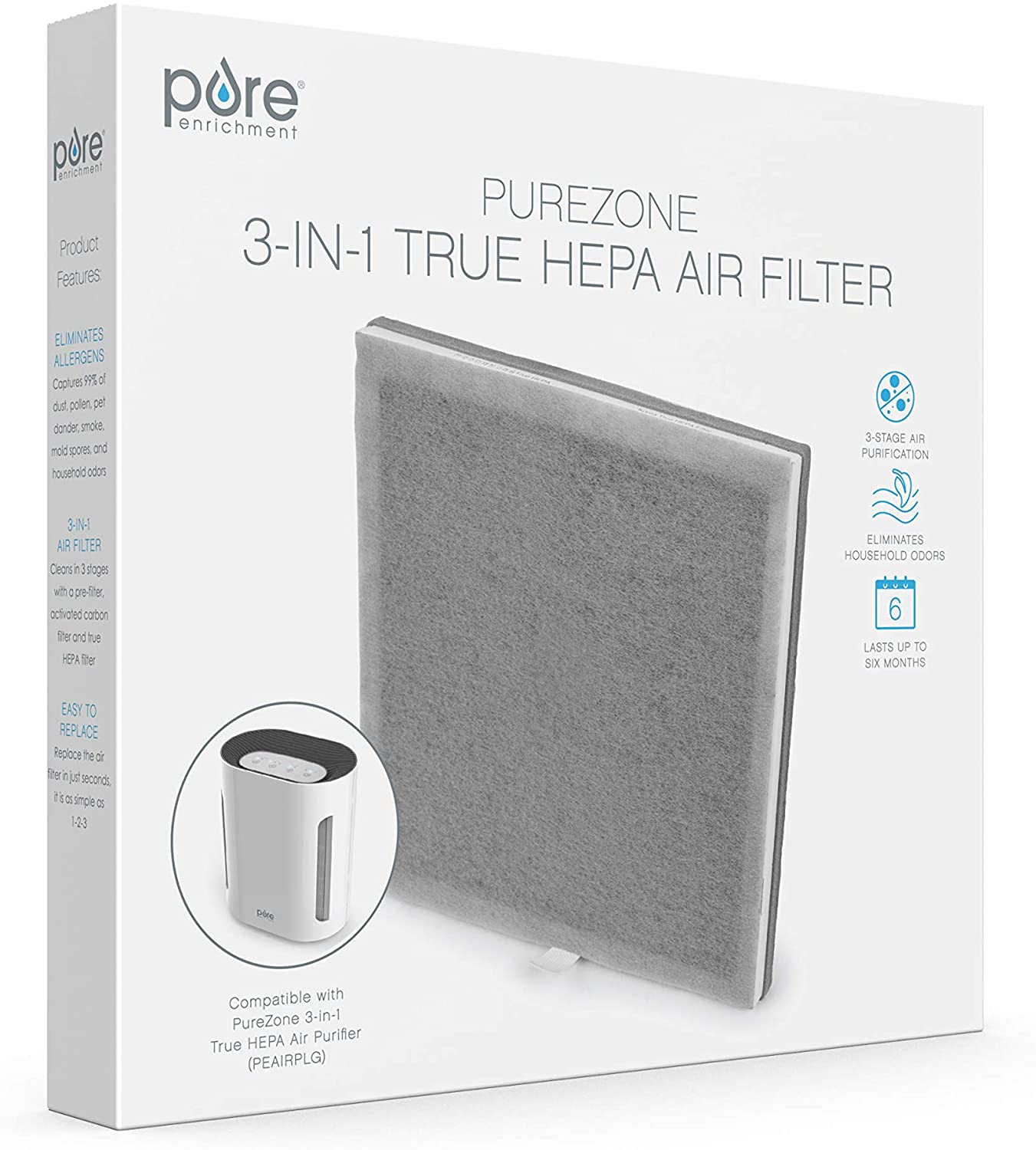 3-in-1 True HEPA Replacement Filter for The PureZone Air Purifier - Eco Trade Company