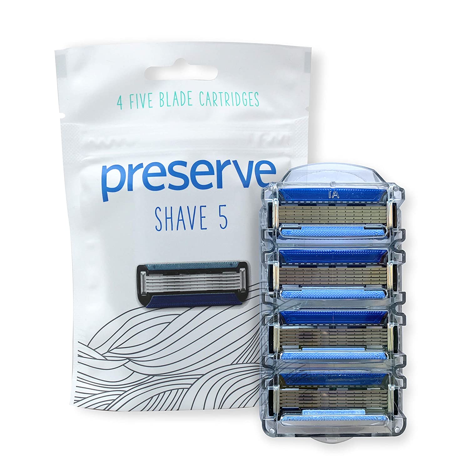 Preserve Shave 5 Five Blade Refillable Razor, Made from Recycled Materials - Eco Trade Company