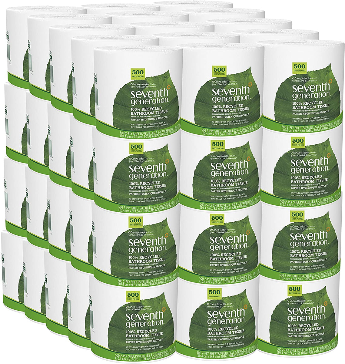 Toilet Paper 2-ply 100% Recycled Paper, 500 sheets, Pack of 60 | Eco Trade Company