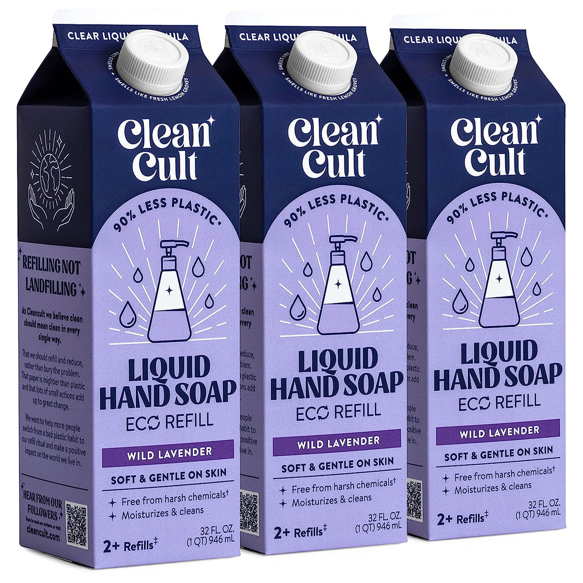 Liquid Hand Soap Refill, 32 oz, 3 Pack, Natural Ingredients, Cruelty