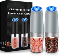 Electric Salt & Pepper Grinder Set, Adjustable Coarseness, LED, One-Hand Use, Stainless Steel 2-Pack - Eco Trade Company