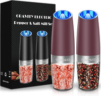 Electric Salt & Pepper Grinder Set, Adjustable Coarseness, LED, One-Hand Use, Stainless Steel 2-Pack - Eco Trade Company