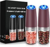 Electric Salt & Pepper Grinder Set, Adjustable Coarseness, LED, One-Hand Use, Stainless Steel 2-Pack - Eco Trade Company