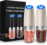 Electric Salt & Pepper Grinder Set, Adjustable Coarseness, LED, One-Hand Use, Stainless Steel 2-Pack - Eco Trade Company