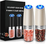 Electric Salt & Pepper Grinder Set, Adjustable Coarseness, LED, One-Hand Use, Stainless Steel 2-Pack - Eco Trade Company