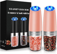 Electric Salt & Pepper Grinder Set, Adjustable Coarseness, LED, One-Hand Use, Stainless Steel 2-Pack - Eco Trade Company