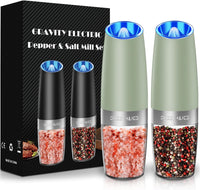 Electric Salt & Pepper Grinder Set, Adjustable Coarseness, LED, One-Hand Use, Stainless Steel 2-Pack - Eco Trade Company