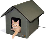 Outdoor Heated Kitty House, Insulated Shelter with Heated Pad for Winter - Eco Trade Company