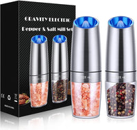 Electric Salt & Pepper Grinder Set, Adjustable Coarseness, LED, One-Hand Use, Stainless Steel 2-Pack - Eco Trade Company
