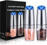 Electric Salt & Pepper Grinder Set, Adjustable Coarseness, LED, One-Hand Use, Stainless Steel 2-Pack - Eco Trade Company