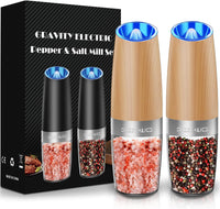 Electric Salt & Pepper Grinder Set, Adjustable Coarseness, LED, One-Hand Use, Stainless Steel 2-Pack - Eco Trade Company