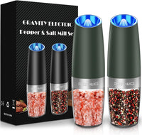 Electric Salt & Pepper Grinder Set, Adjustable Coarseness, LED, One-Hand Use, Stainless Steel 2-Pack - Eco Trade Company