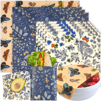 Reusable Beeswax Wrap - 9 Pack Eco-Friendly Food Wraps, Bread Sandwich Wrapper - Organic, Sustainable, Zero Waste, Reusable Plastic-Free - Eco Trade Company