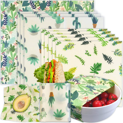 Reusable Beeswax Wrap - 9 Pack Eco-Friendly Food Wraps, Bread Sandwich Wrapper - Organic, Sustainable, Zero Waste, Reusable Plastic-Free - Eco Trade Company