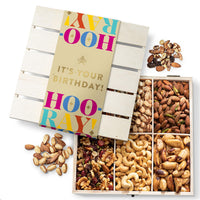Nut Gift Basket in Reusable Wooden Crate, Healthy Gift Option - Eco Trade Company
