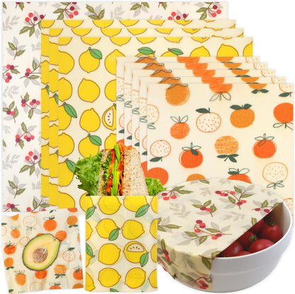 Reusable Beeswax Wrap - 9 Pack Eco-Friendly Food Wraps, Bread Sandwich Wrapper - Organic, Sustainable, Zero Waste, Reusable Plastic-Free - Eco Trade Company