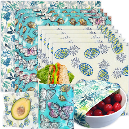 Reusable Beeswax Wrap - 9 Pack Eco-Friendly Food Wraps, Bread Sandwich Wrapper - Organic, Sustainable, Zero Waste, Reusable Plastic-Free - Eco Trade Company