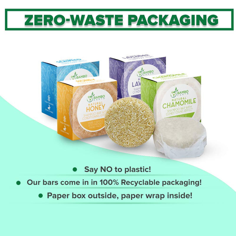 Solid Shampoo Bar And Conditioner Effect Hair Soap – 4 Pack 100% Organ ...