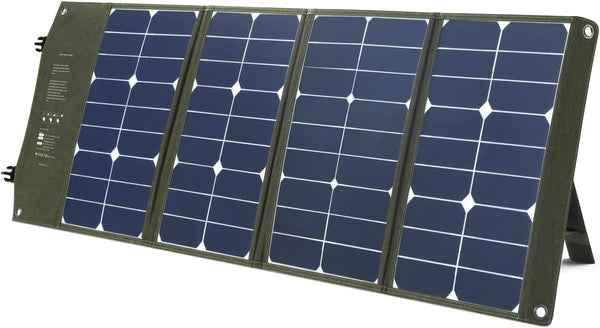 Portable Solar Charger – 60W Foldable Solar Panel with 5V USB and 18V DC for iPhone etc. 5-18V Devices Compatible with Solar Generators Power Stations - Eco Trade Company