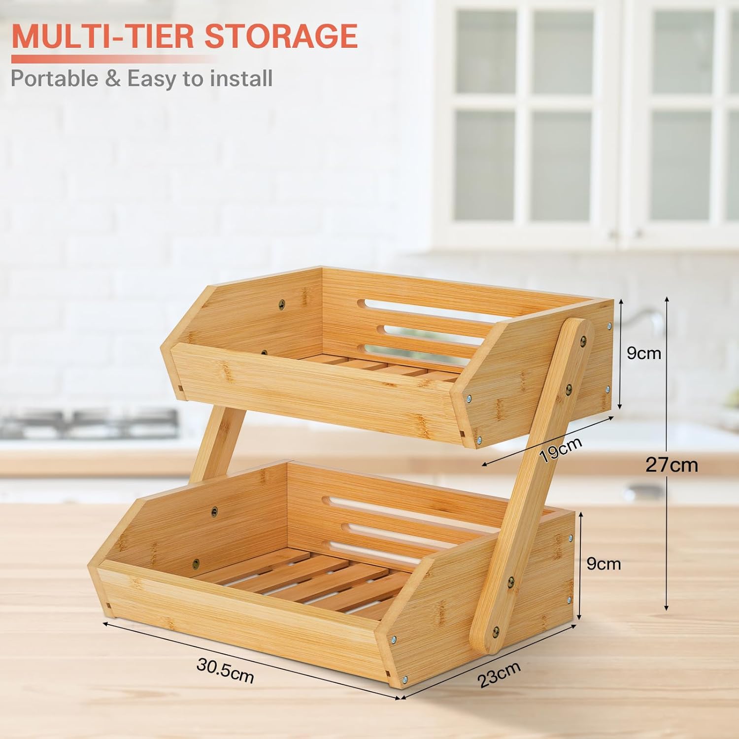 Bamboo Fruit Basket, Fruit Organizer - Eco Trade Company