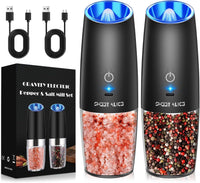 Electric Salt & Pepper Grinder Set, Adjustable Coarseness, LED, One-Hand Use, Stainless Steel 2-Pack - Eco Trade Company