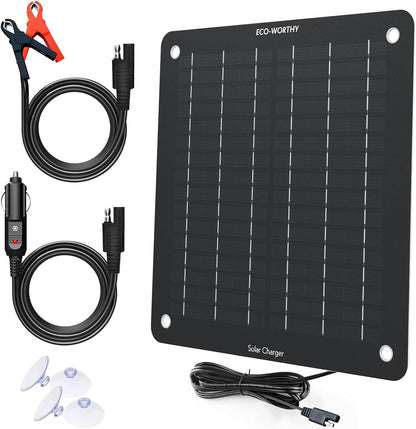 Solar Car Battery Charger Maintainer 12V Waterproof Solar Panel