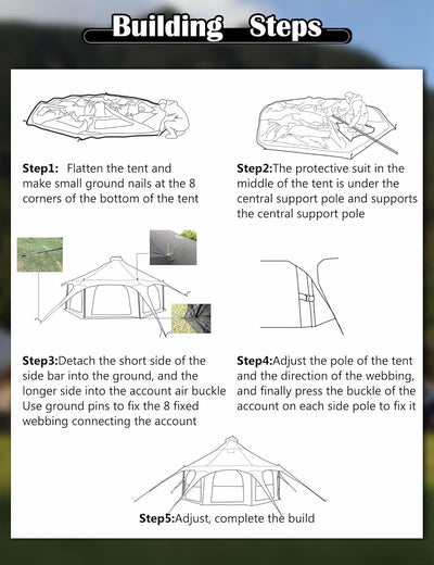 Cotton Canvas Tent Bell - Breathable and Windproof Family Camping Tents Glamping for 6/8/10 Person - Eco Trade Company