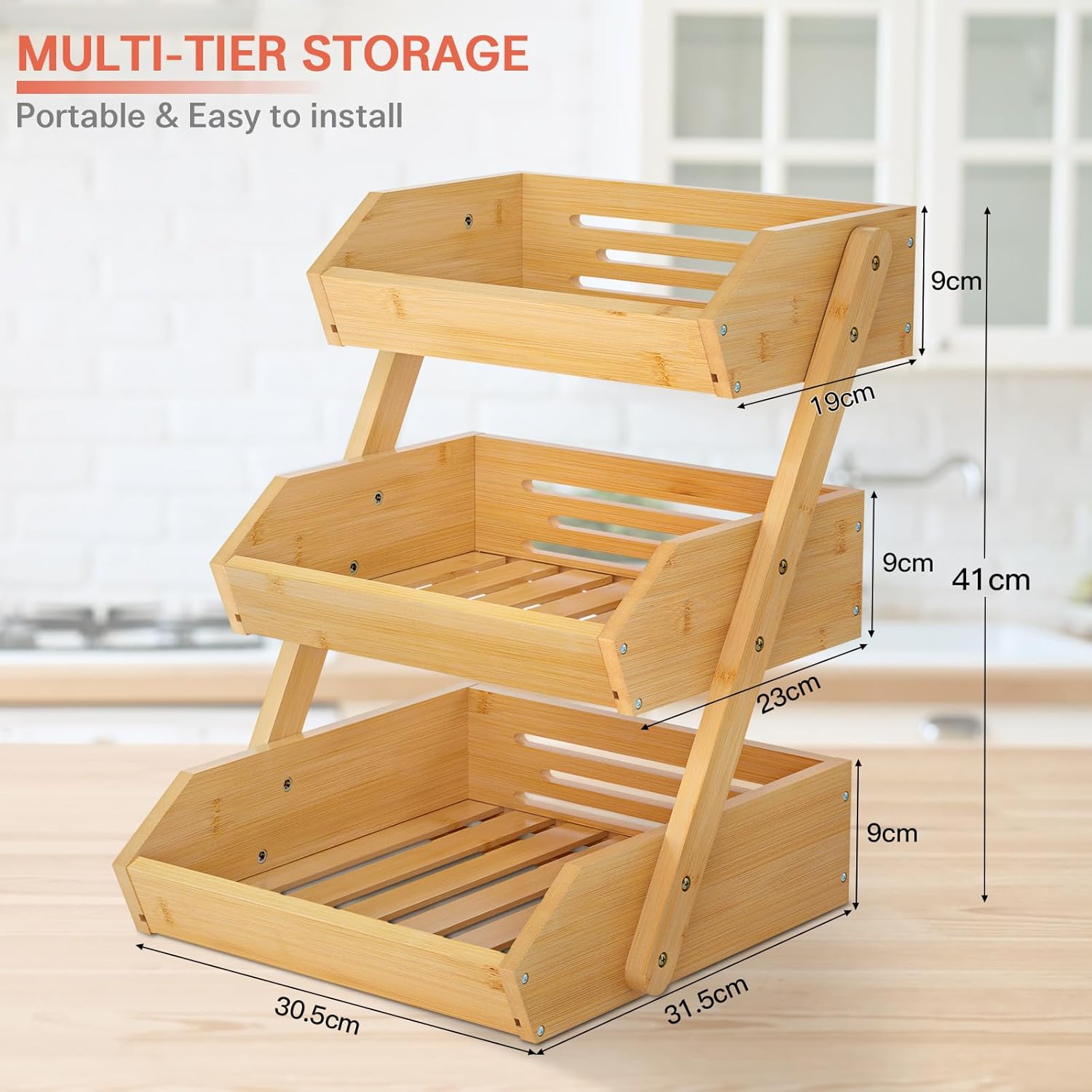 Bamboo Fruit Basket, Fruit Organizer - Eco Trade Company