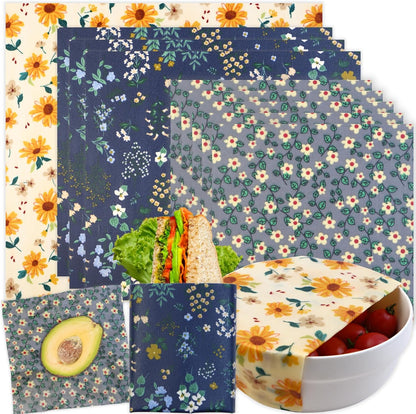 Reusable Beeswax Wrap - 9 Pack Eco-Friendly Food Wraps, Bread Sandwich Wrapper - Organic, Sustainable, Zero Waste, Reusable Plastic-Free - Eco Trade Company