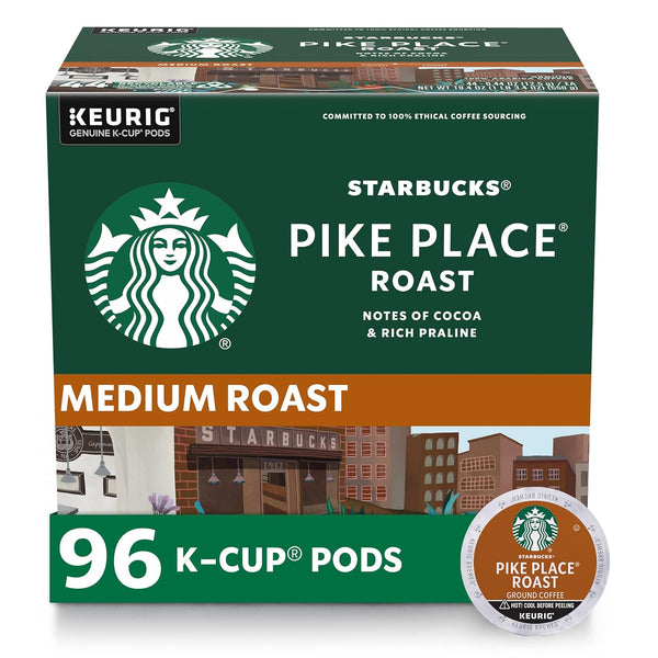 K-Cup Coffee Pods, Medium Roast Coffee, Pike Place Roast for Keurig Brewers, 100% Arabica, 4 boxes, 96 Pods Total - Eco Trade Company