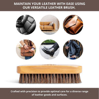 Shoe and Boot Brush Kit 4 Pcs - Genuine Soft Horsehair Brush Bristles and Microfiber Cloth - Eco Trade Company