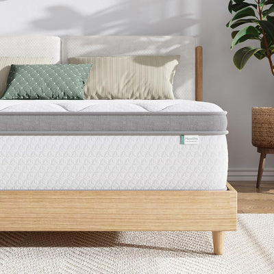Eco-Friendly 10-Inch Full Hybrid Mattress in a Box, Pocket Innerspring Pillow Top for Motion Isolation, Pressure & Pain Relief, Medium-Firm Comfort - Eco Trade Company
