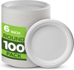 100% Compostable Paper Plates 100 Pack, 6 Inch - Eco Trade Company