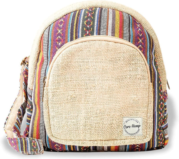 Hemp Mini Backpack Purse – Lightweight Boho Daypack for Women – Eco Trade Company