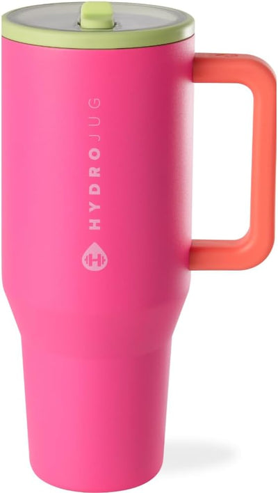 40 oz Water Bottle with Handle & Flip Straw - Fits in Cup Holder, Leak Resistant Tumbler-Reusable Insulated Stainless Steel & Rubber Base - Eco Trade Company