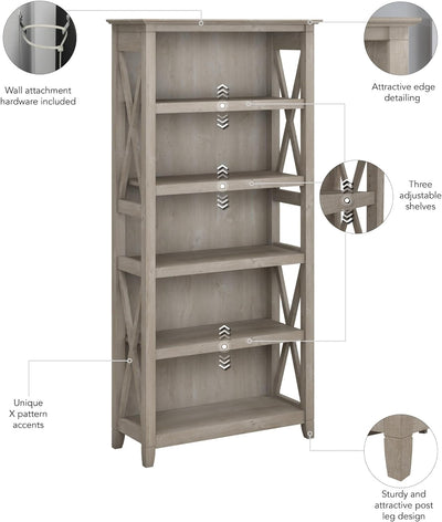 5 Shelf 66 Inch Bookcase Set - Eco Trade Company