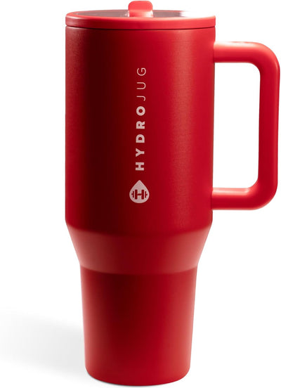 40 oz Water Bottle with Handle & Flip Straw - Fits in Cup Holder, Leak Resistant Tumbler-Reusable Insulated Stainless Steel & Rubber Base - Eco Trade Company