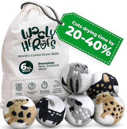 Dryer Balls, 100% Organic Wool Sustainable & Eco-Friendly - Dry 1,000 Loads