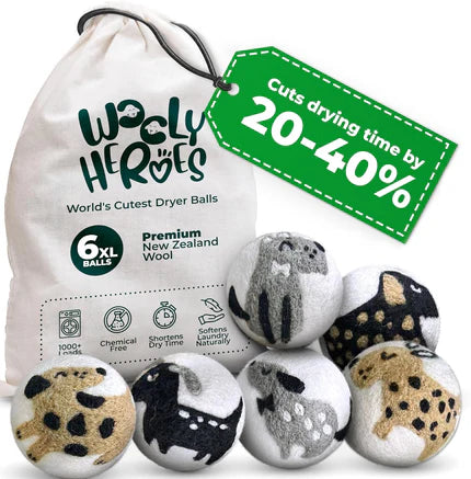 Dryer Balls, 100% Organic Wool Sustainable & Eco-Friendly - Dry 1,000 Loads