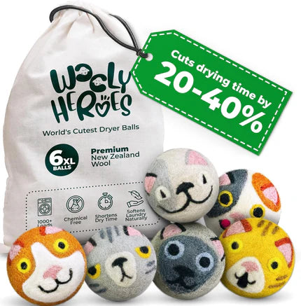 Dryer Balls, 100% Organic Wool Sustainable & Eco-Friendly - Dry 1,000 Loads