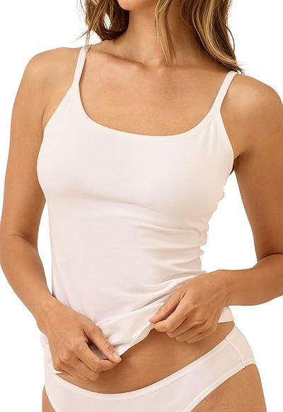 Organic Cotton Camisole Tank Top with Built-in Shelf Bra - Eco Trade Company