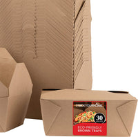Microwaveable Kraft Brown Take Out Boxes Leak and Grease Resistant Food Containers - Recyclable to Go Containers for Restaurants - Eco Trade Company