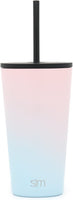 Insulated Tumbler Cup with Flip Lid and Straw Lid, Reusable Stainless Steel Water Bottle Iced Coffee Travel Mug,16oz 470ml - Eco Trade Company