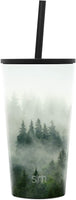 Insulated Tumbler Cup with Flip Lid and Straw Lid, Reusable Stainless Steel Water Bottle Iced Coffee Travel Mug,16oz 470ml - Eco Trade Company