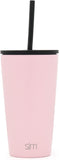 Insulated Tumbler Cup with Flip Lid and Straw Lid, Reusable Stainless Steel Water Bottle Iced Coffee Travel Mug,16oz 470ml - Eco Trade Company