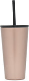 Insulated Tumbler Cup with Flip Lid and Straw Lid, Reusable Stainless Steel Water Bottle Iced Coffee Travel Mug,16oz 470ml - Eco Trade Company