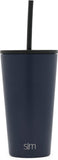 Insulated Tumbler Cup with Flip Lid and Straw Lid, Reusable Stainless Steel Water Bottle Iced Coffee Travel Mug,16oz 470ml - Eco Trade Company